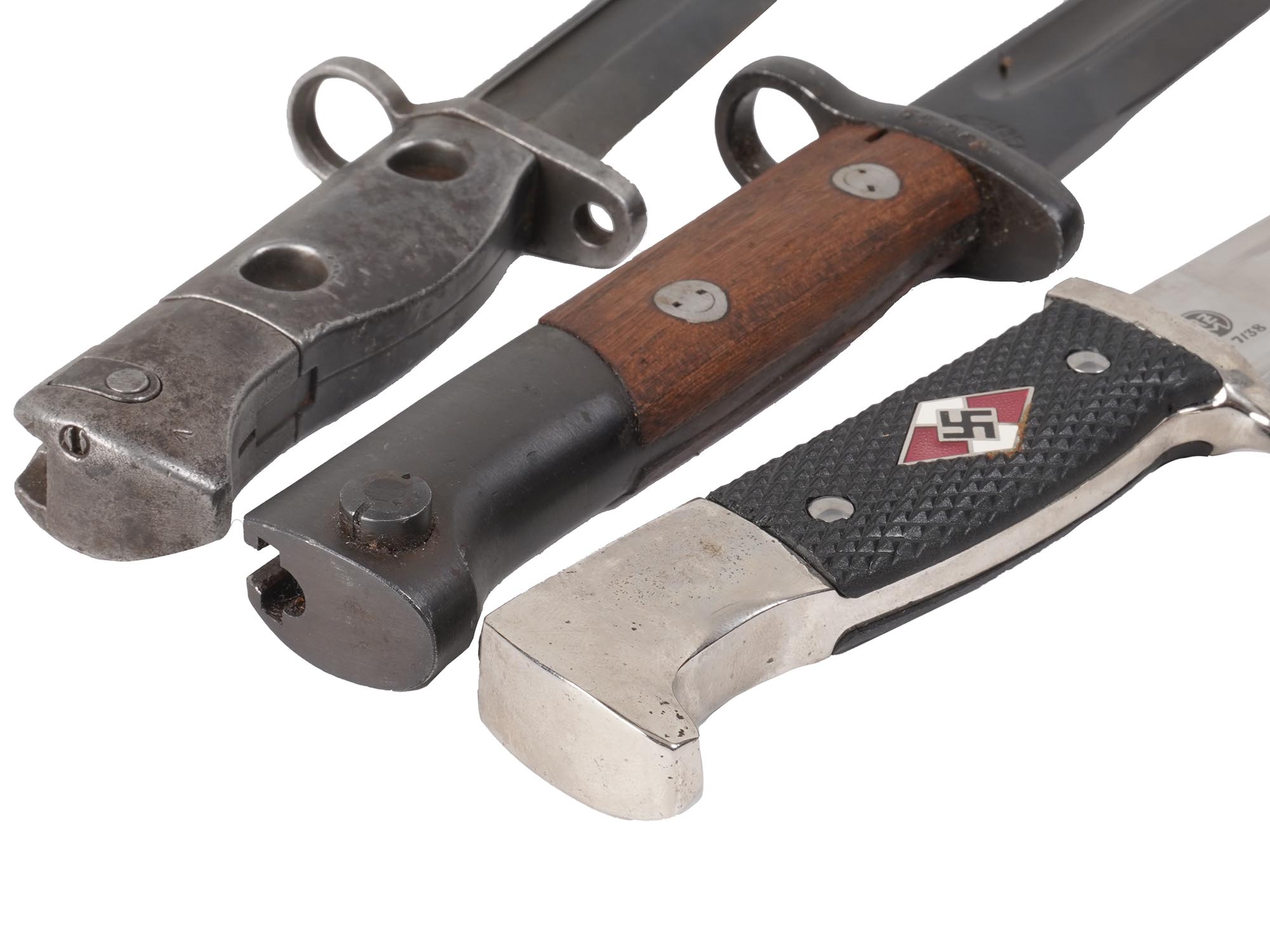 THREE GERMAN AND SOVIET DAGGERS WITH SHEATHS RZM PIC-4